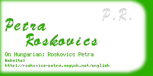 petra roskovics business card